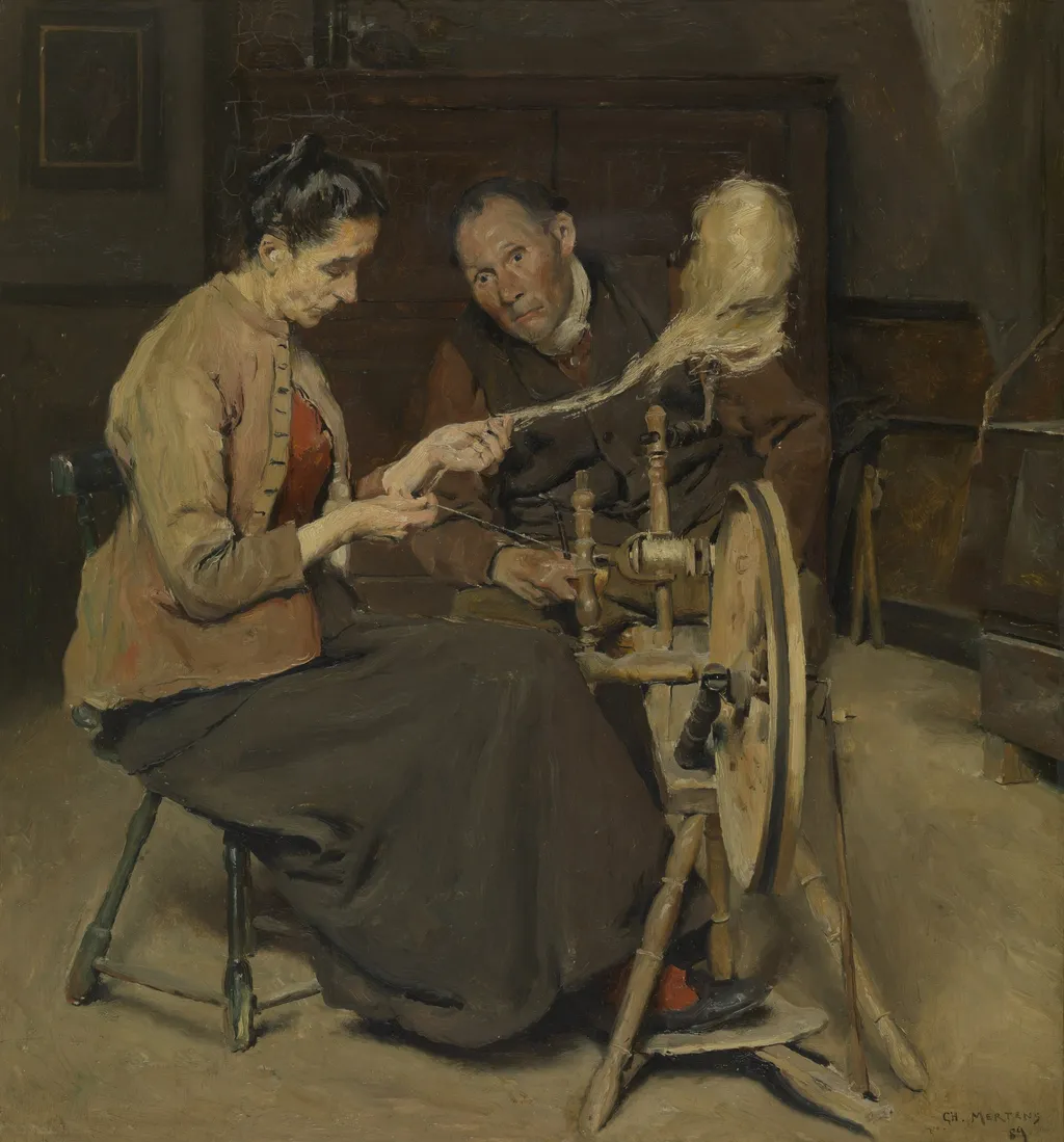 The Spinner, by Charles Mertens, oil, 1895