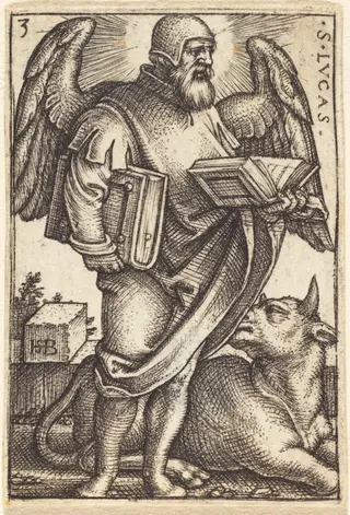 Saint Luke, by Sebald Beham, ink, 1541