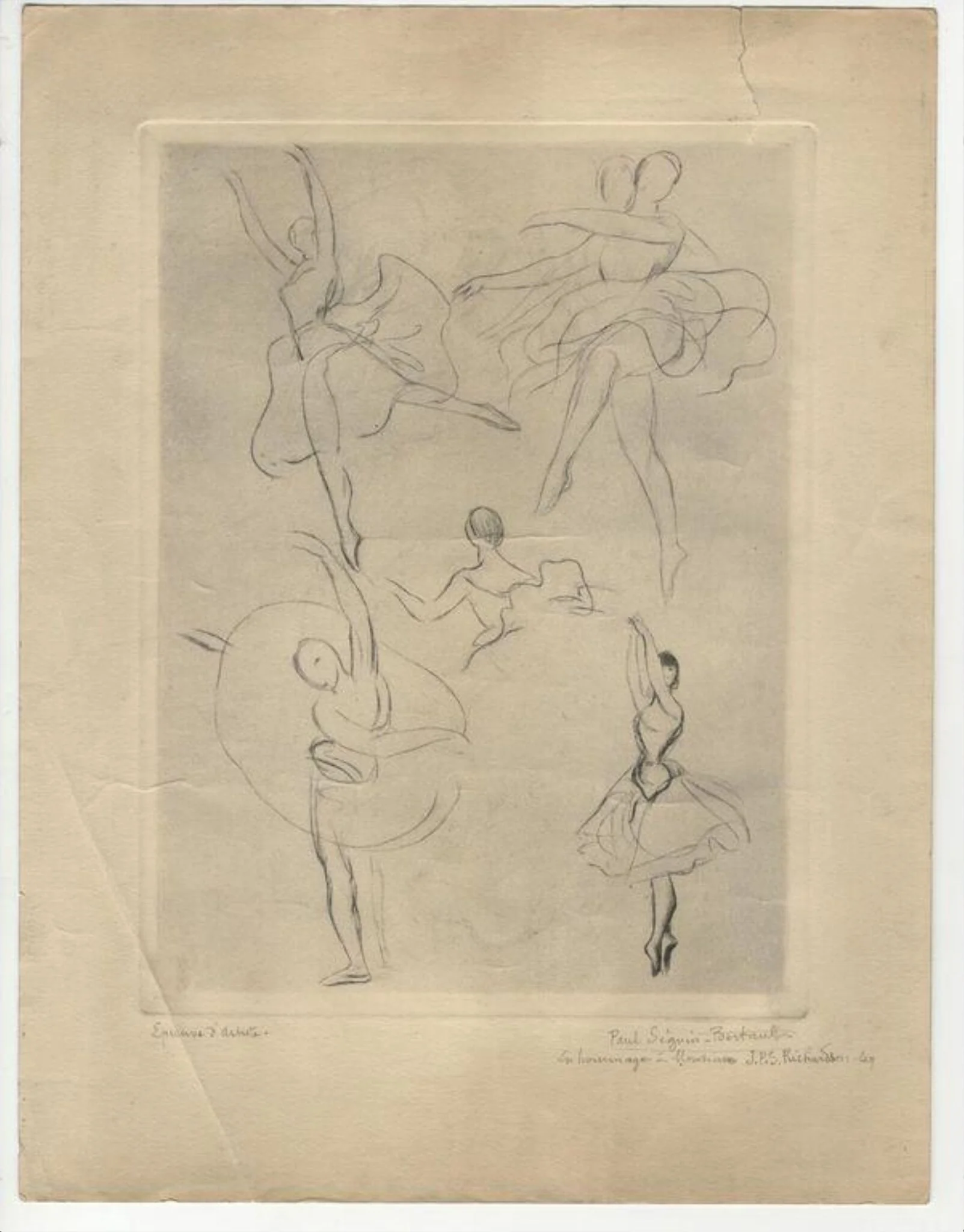 Five ballet dancers, detail