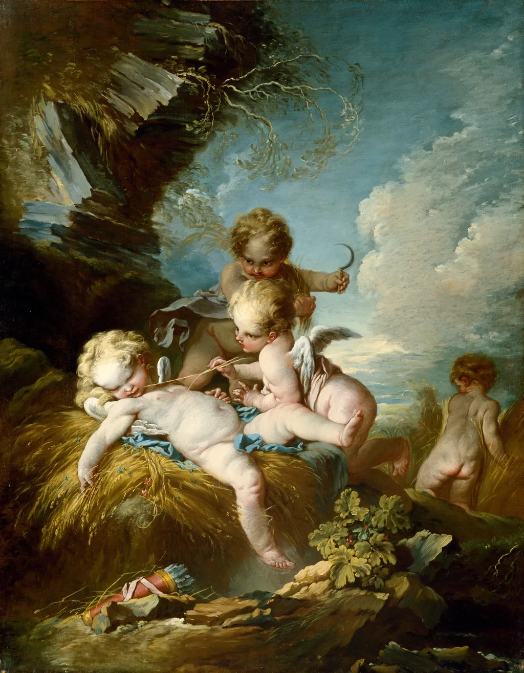 The Cherub Harvesters, by François Boucher, oil, 1746