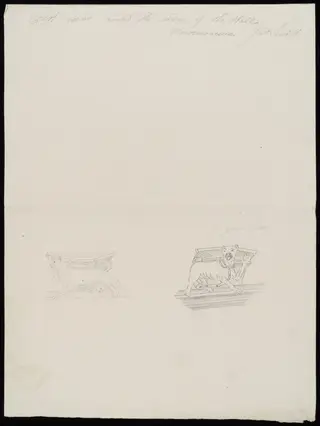 Sketches of corbel in Hall., by James Lambert senior, 1776