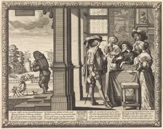 The Prodigal Son Bids Farewell to his Father, by Abraham Bosse, ink, 1639