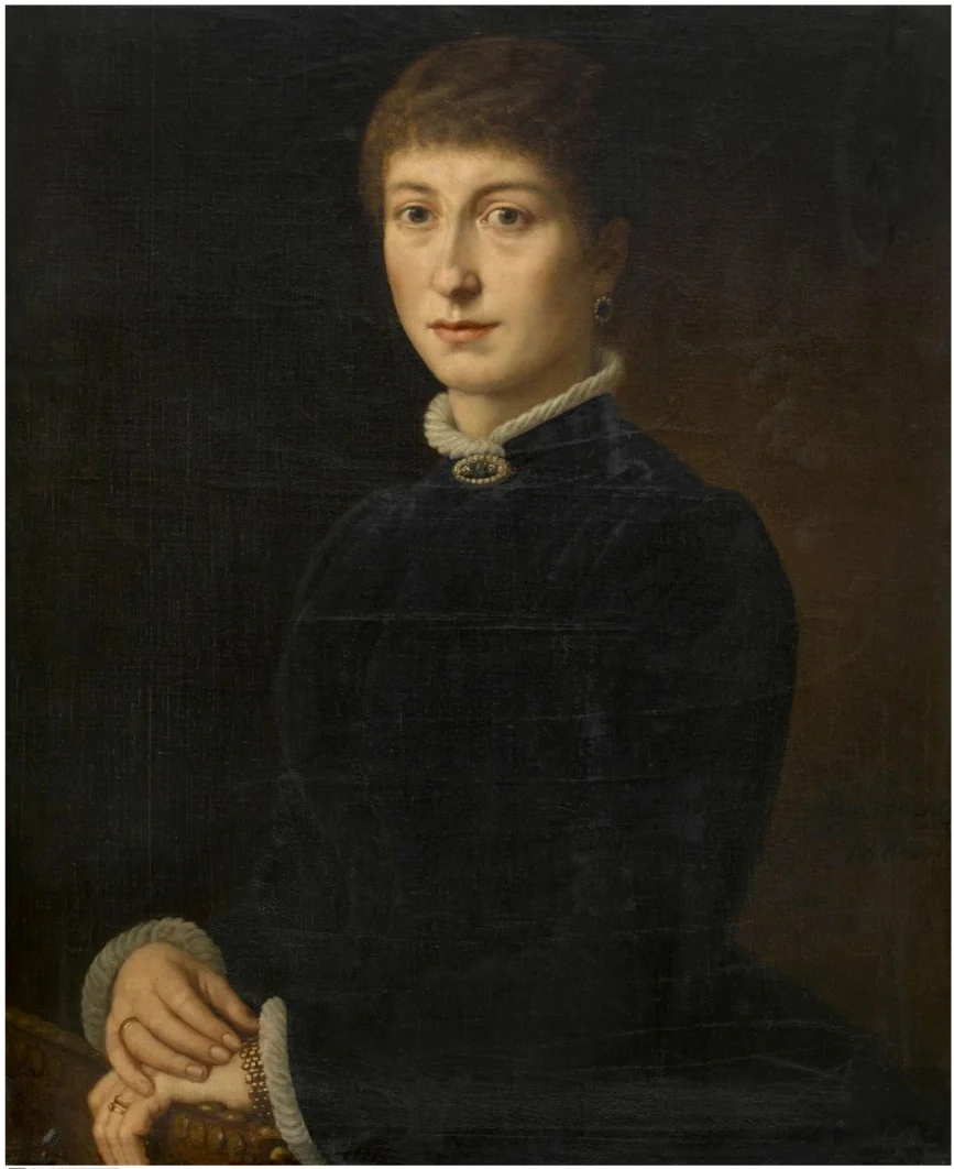 Portrait of Mrs Van Soom, detail