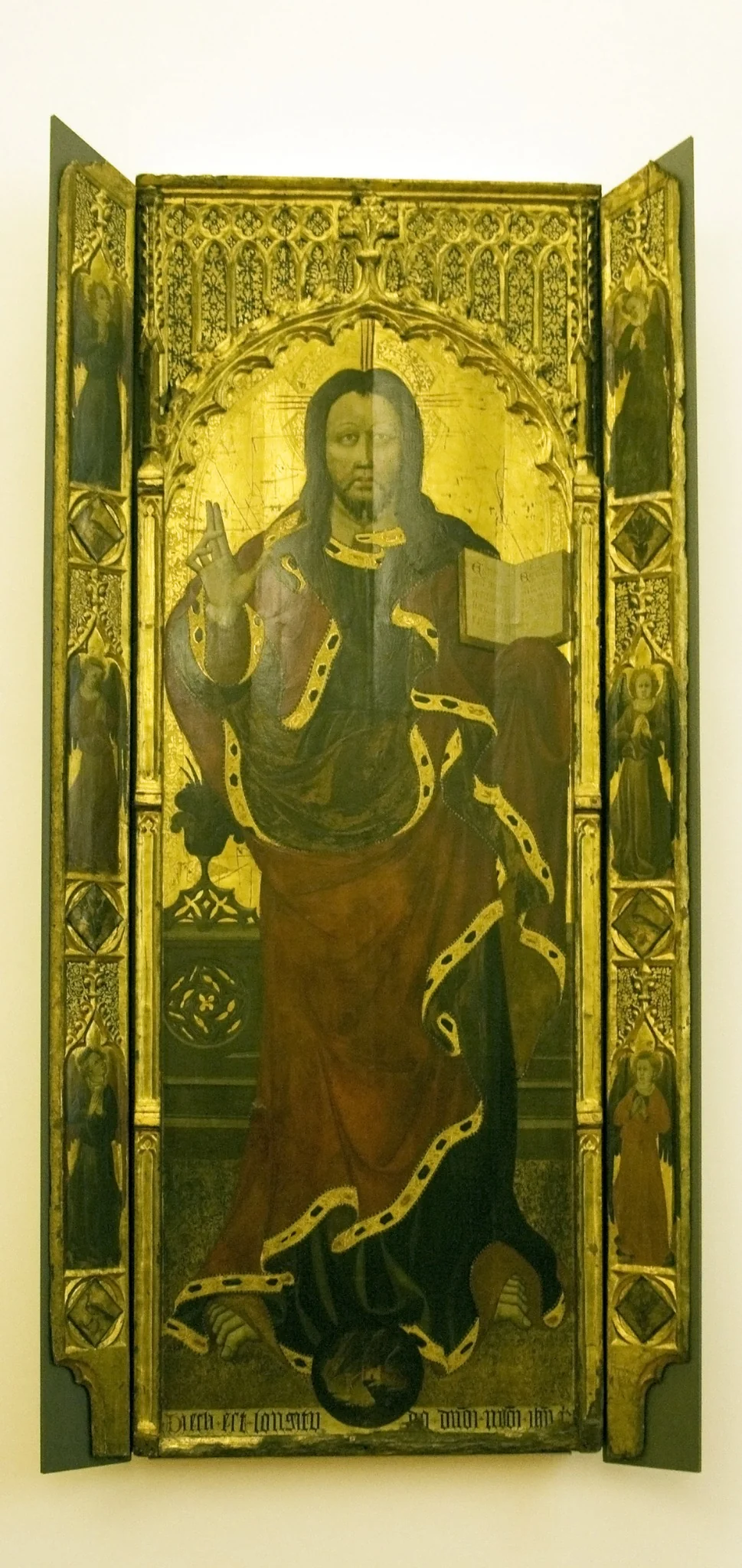 Der segnende Christus auf der Weltkugel (3 Tafeln), detail