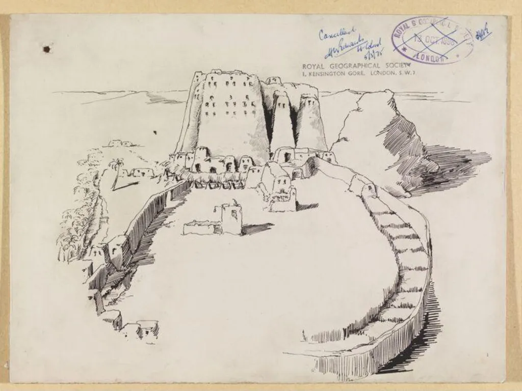 Date-drying yard at Siwa, by Wilfrid Jennings Bramly, 1897