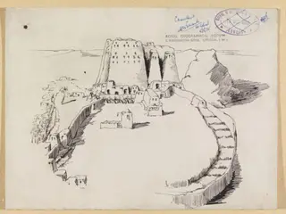 Date-drying yard at Siwa, by Wilfrid Jennings Bramly, 1897