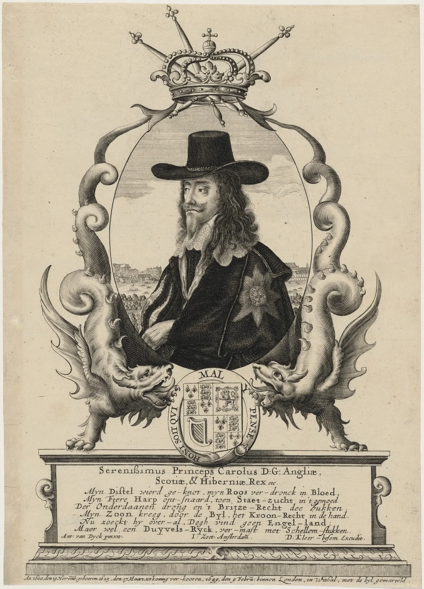 Charles I in a Border of Dragons, detail