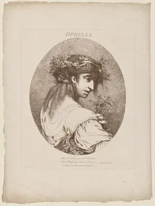 Ophelia, by John Hamilton Mortimer, ink, 1775