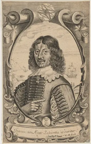 John Thompson, Navigator, by William Marshall, ink, 1645