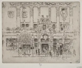 The Institute, Piccadilly, by Joseph Pennell, ink, 1906