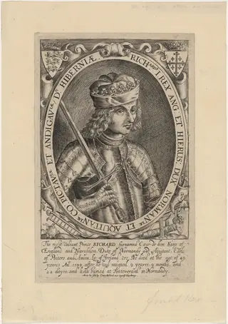 Richard I of England, by Renold Elstrack, ink, 1618