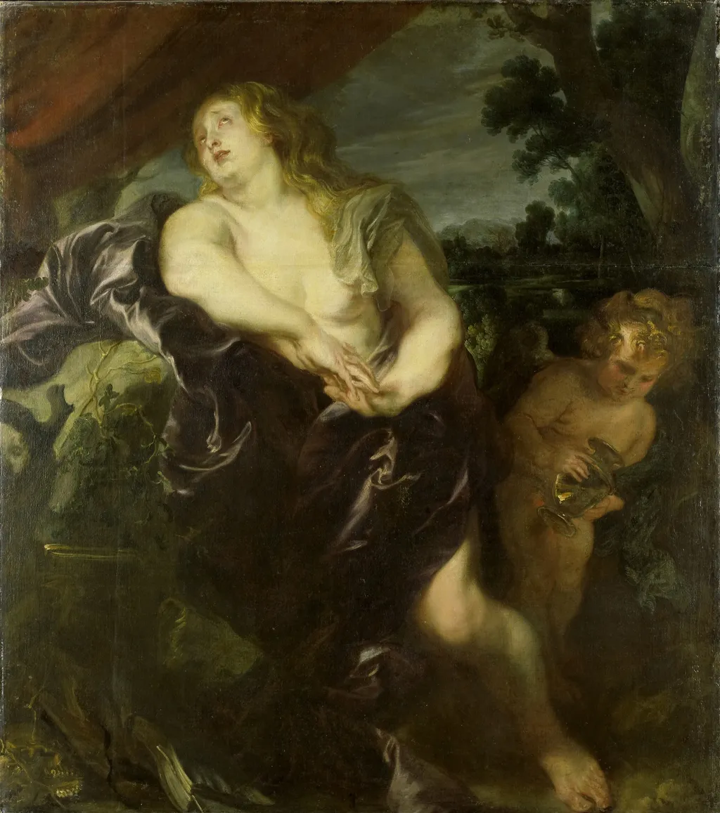The penitent Mary Magdalene, by Anthony van Dyck, oil, 1620