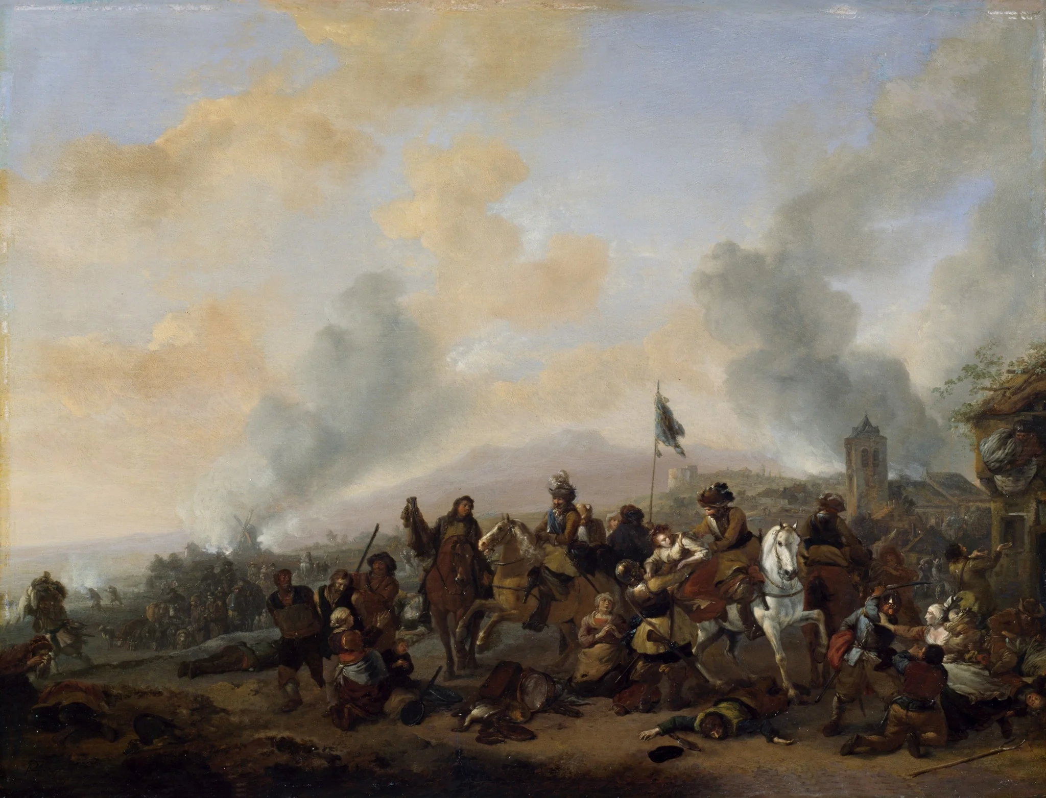Soldiers Plundering a Village, detail