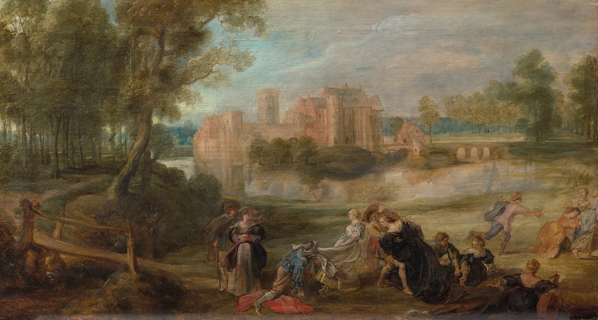 Park Landscape with Merry Company, detail