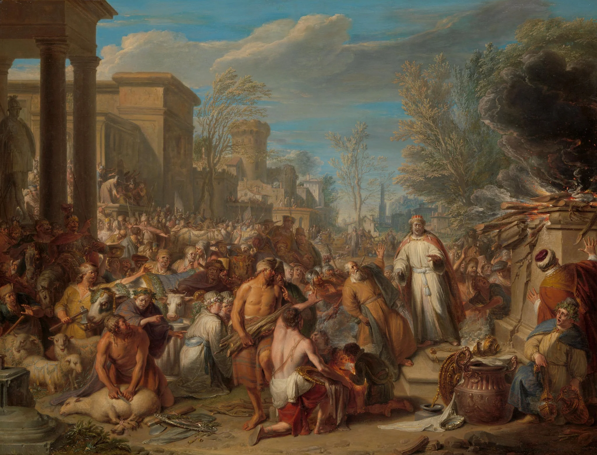 De afgoderij van Jerobeam, detail