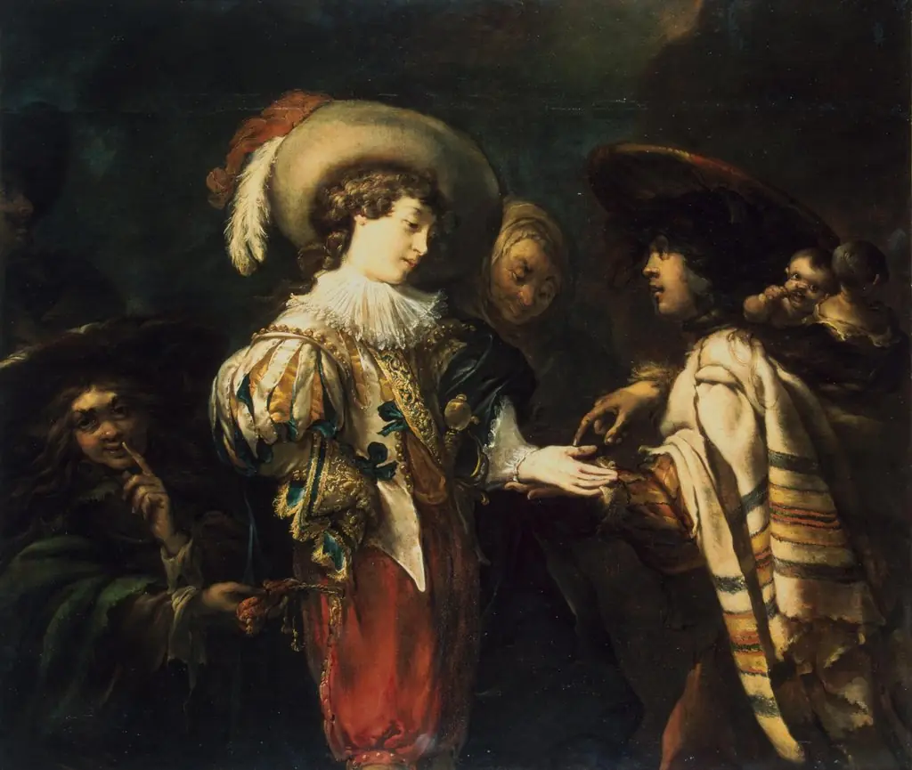 Fortune Telling, by Jan Cossiers, oil, 1630