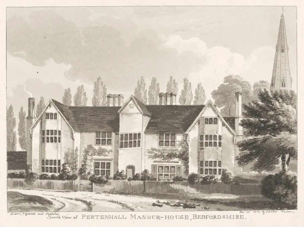 South View of Pertenhall Manour-House [sic], Bedfordshire, by Thomas Fisher, 22
