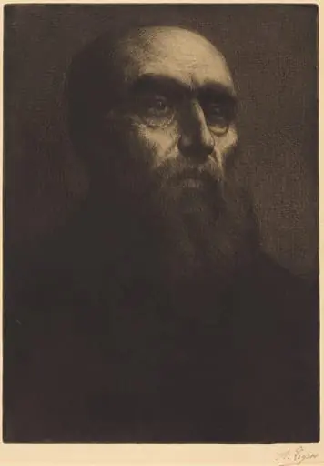 Head of a Man (Tete d'homme), by Alphonse Legros, ink, 1874