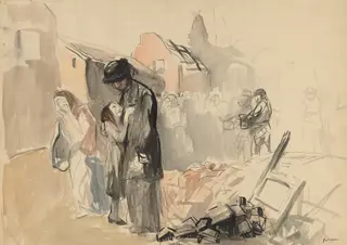 Reconquered Territory (recto), by Jean-Louis Forain, 1919