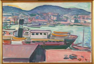 Bergen Harbour, by Edvard Munch, oil, 1916