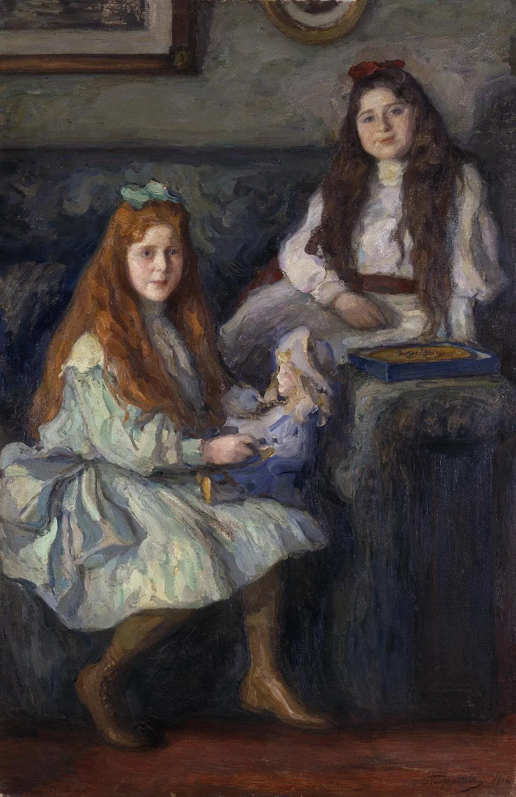 Portrait of the Daughters of the Manufacturer Vysotsky, by Leonid Pasternak, oil, 1905