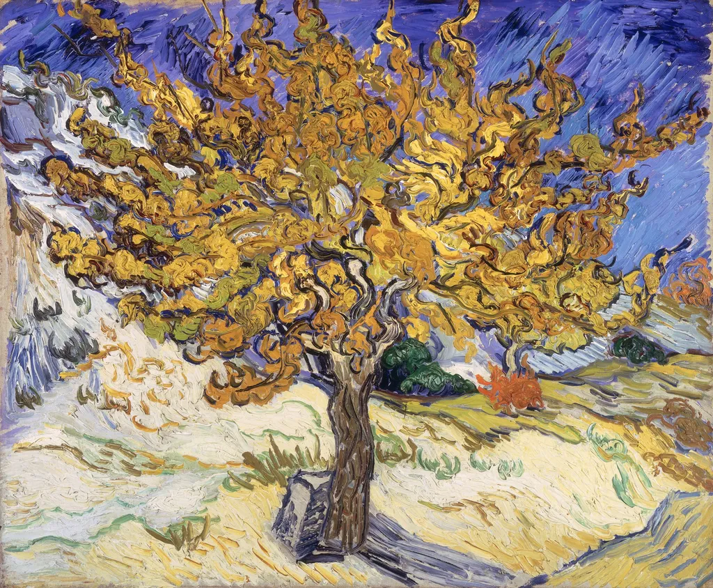 The Mulberry Tree, by Vincent van Gogh, oil, 1889