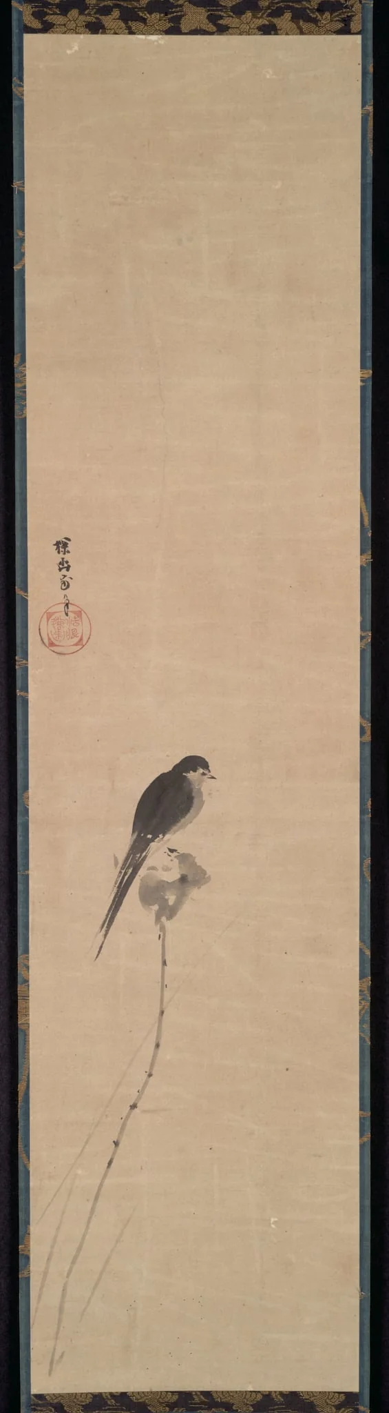Bird on a Lotus Bud, detail