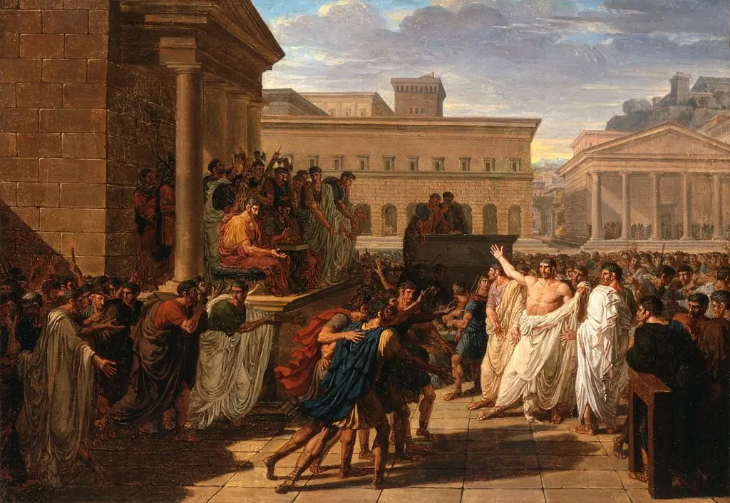Brutus Listening to the Ambassadors from the Tarquins, by Louis Lafitte, unspecified, 1815