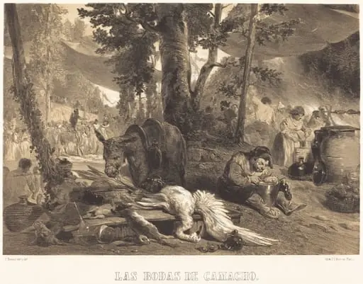 Las Bodas de Camacho, by Célestin Nanteuil, ink, 1855