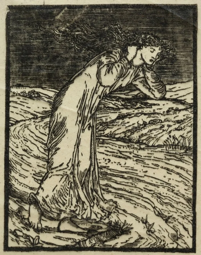 Psyche Throwing Herself into the River, detail