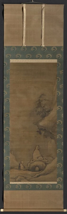 Bodhidharma Meditating Facing a Cliff, detail
