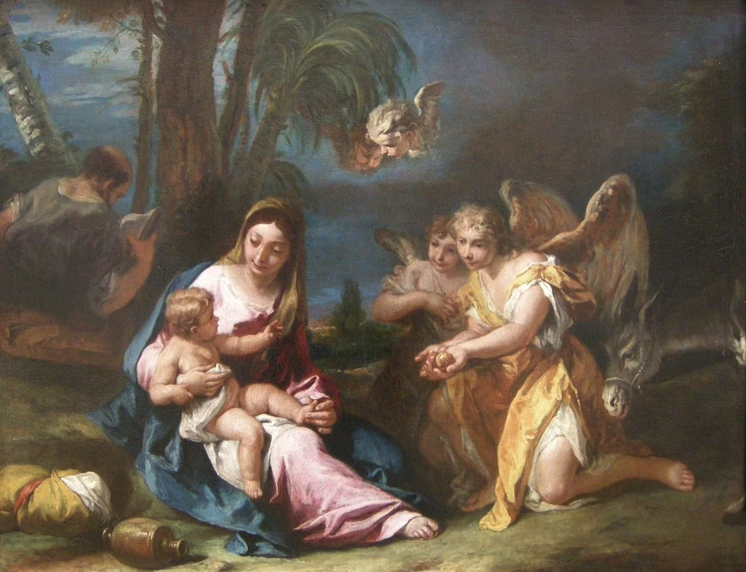 The Rest on The Flight into Egypt, detail