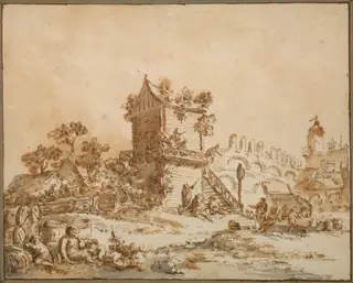 The Moscow Tavern, by Jean Baptiste Le Prince, 1773