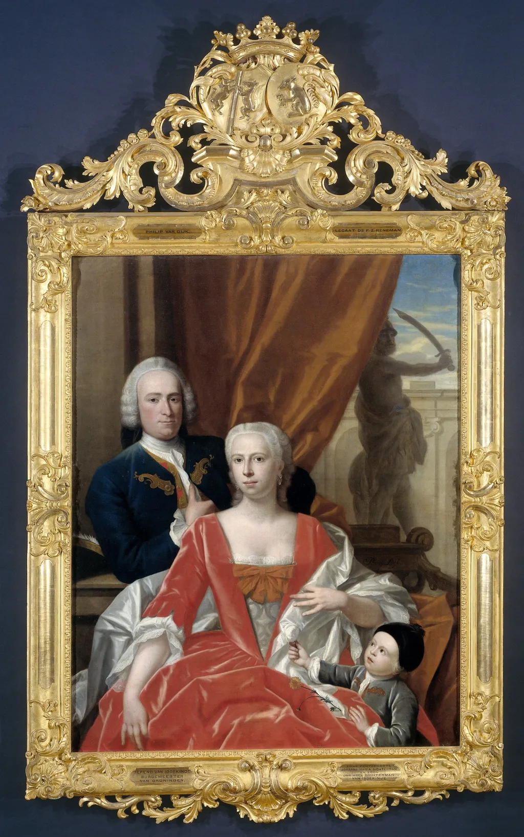 Berend van Iddekinge with his Wife and their Son, by Philip van Dijk, oil, 1745