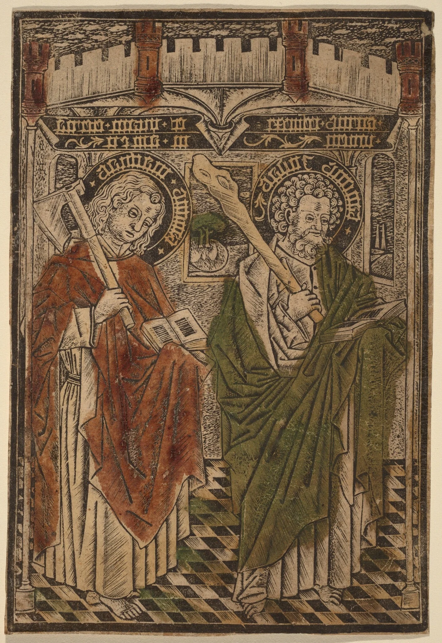 Saint Matthias and Saint Jude with Articles from the Credo, detail