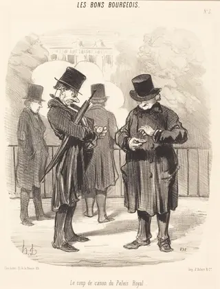 Le Coup de canon du Palais-Royal, by Honoré Daumier, ink, 1846
