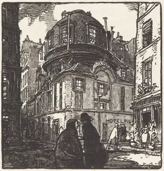 L'ancienne academie de medecine, by Auguste Louis Lepère, ink, 1901