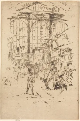 Clothes Exchange, No.II, by James McNeill Whistler, ink, 1887