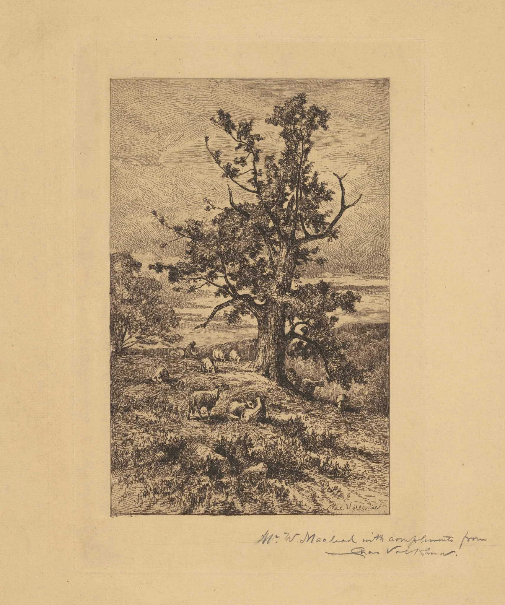 Landscape with Sheep, detail