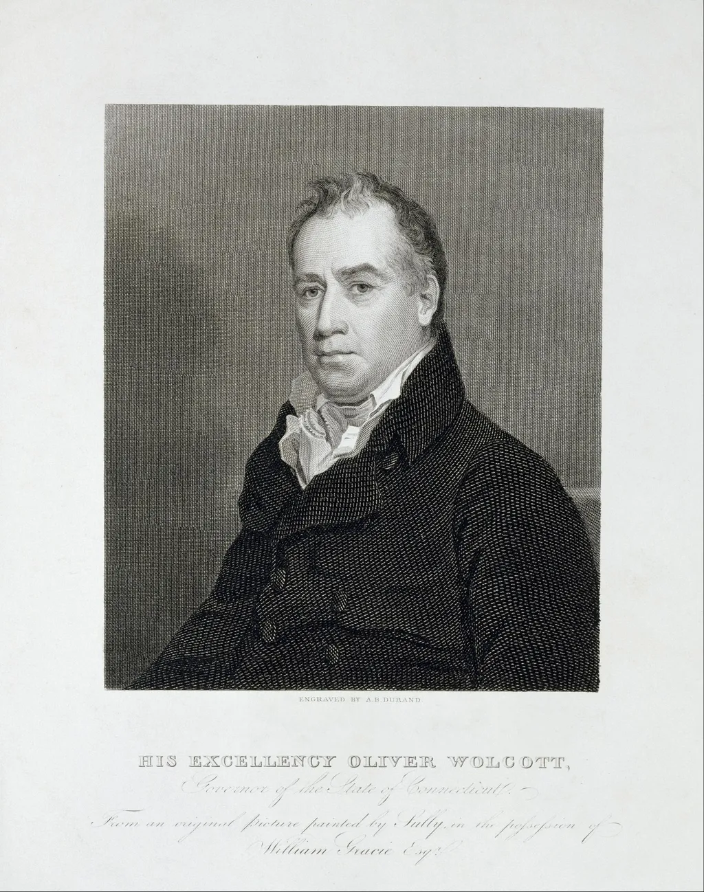 His Excellency Oliver Wolcott, Governor of the State of Connecticutt, by Asher Brown Durand, unspecified, 1820