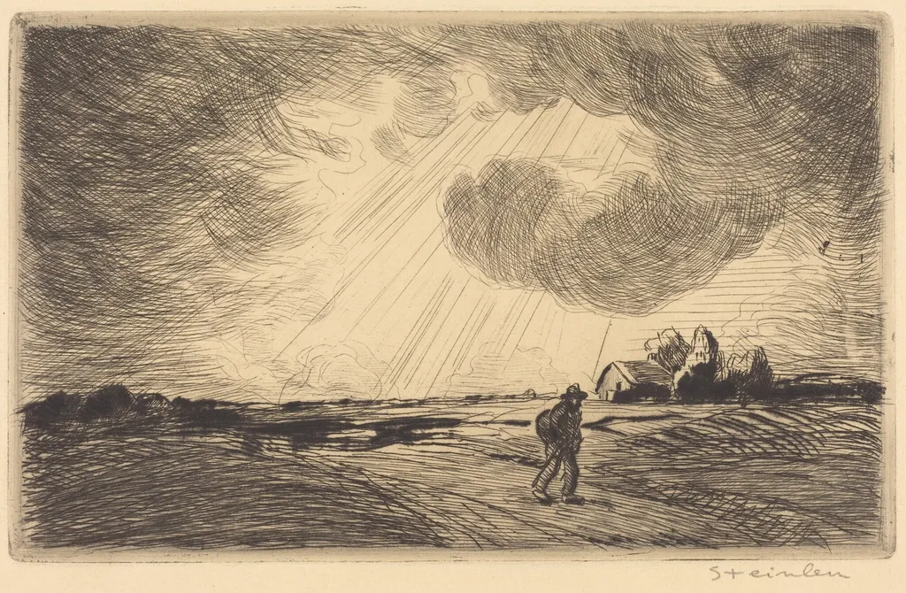 Thunder Storm (Temps d'orage), by Théophile Alexandre Steinlen, ink, 1891