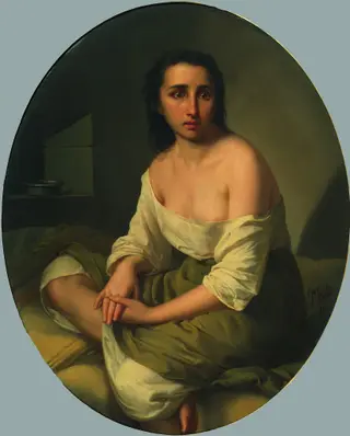 Eine Wahnsinnige, by Fortunato Bello, oil, 1856
