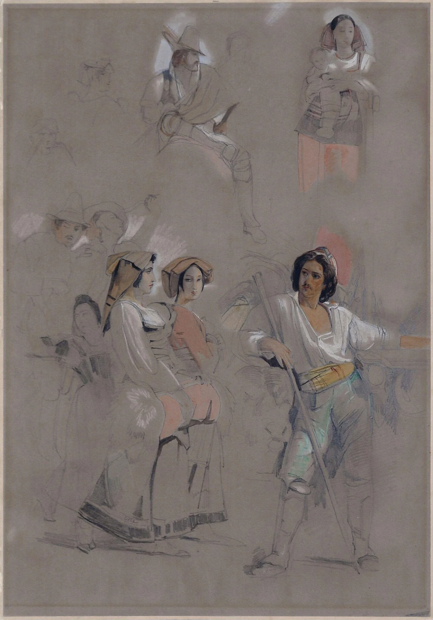 Figures in Italia Costume, detail