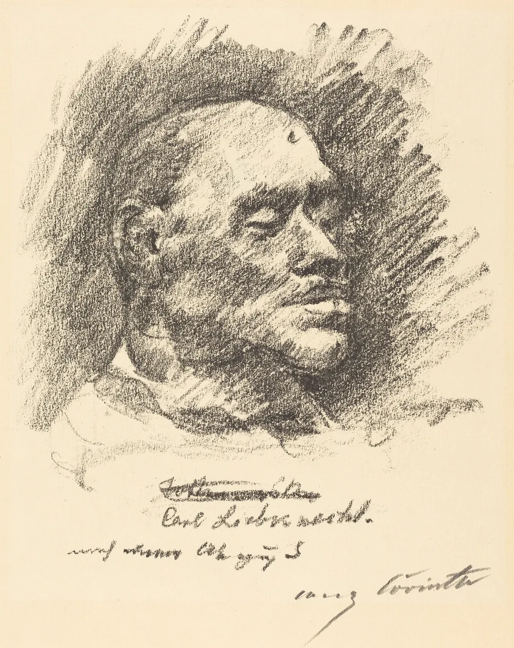 Totenmaske Liebknechts (Liebknecht's Death Mask), by Lovis Corinth, ink, 1920