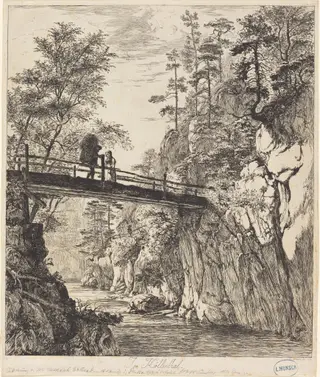 Im Höllenthal (In the Höllen Valley), by Johann Christoph Erhard, ink, 1818