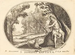 Saint John the Baptist, by Balthasar Moncornet, ink, 1634