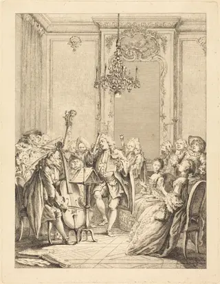 Le concert, by Jean-Claude-Richard, Abbé de Saint-Non, ink, 1759