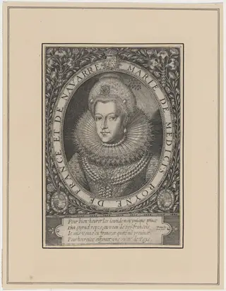 Marie de Medici, Wife of Henry IV of France, by Thomas de Leu, ink, 1590