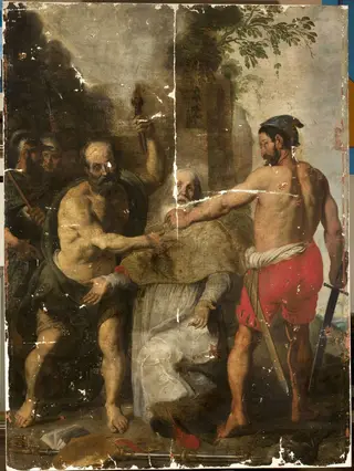 Martyrdom of St. Livinus (without the frame), by Gerard Seghers, oil, 1631