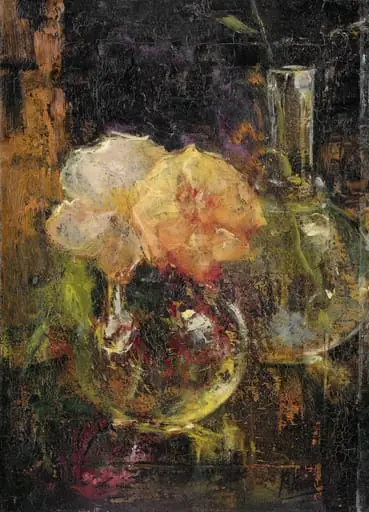 Yellow Roses in a Carafe, by Menso Kamerlingh Onnes, unspecified, 1896